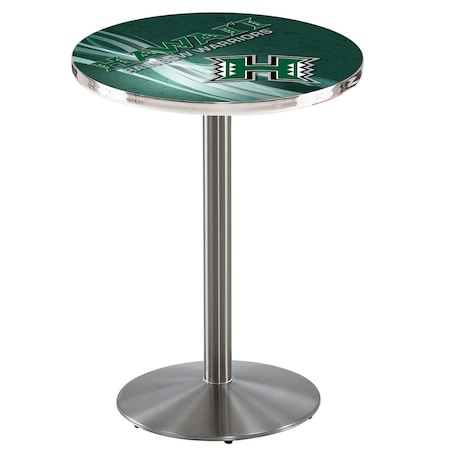 Holland Bar Stool Co 42" Stainless Steel Hawaii Pub Table, 28" dia. Top L214S4228Hawaii-D2